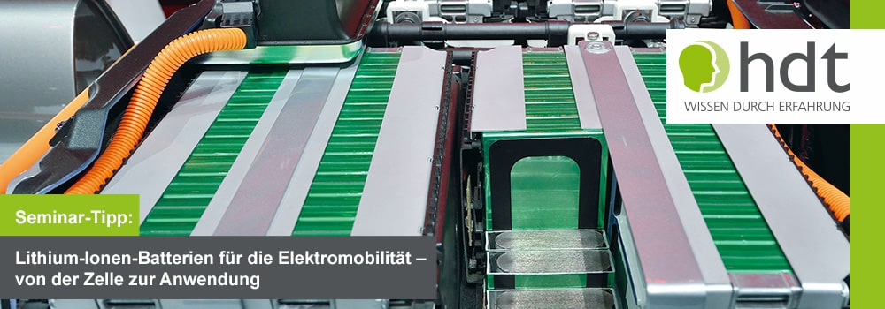 Seminartipp Lithium-Ionen-Batterien für die Elektromobilität – von der Zelle zur Anwendung