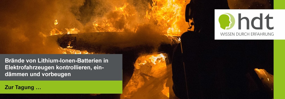 Brände von Lithium-Ionen Batterien in Elektrofahrzeugen kontrollieren, eindämmen und vorbeugen